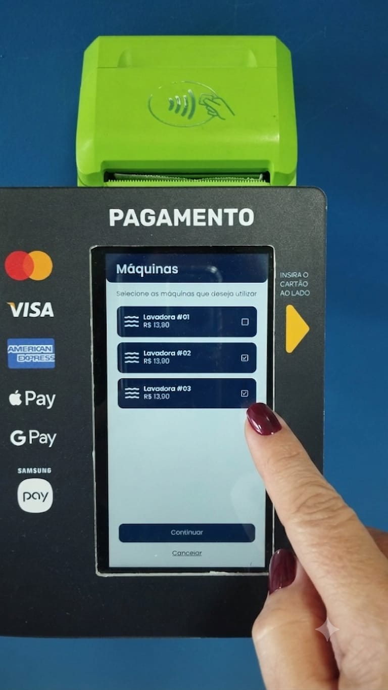 Escolha sua máquina. Nessa etapa você pode pagar de uma a três máquinas de uma vez.